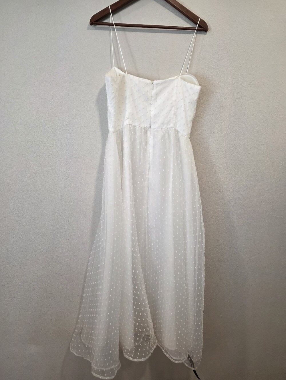 Reformation Mallow White Tule Swiss Dot Sleeveless Dress - Picture 7 of 8